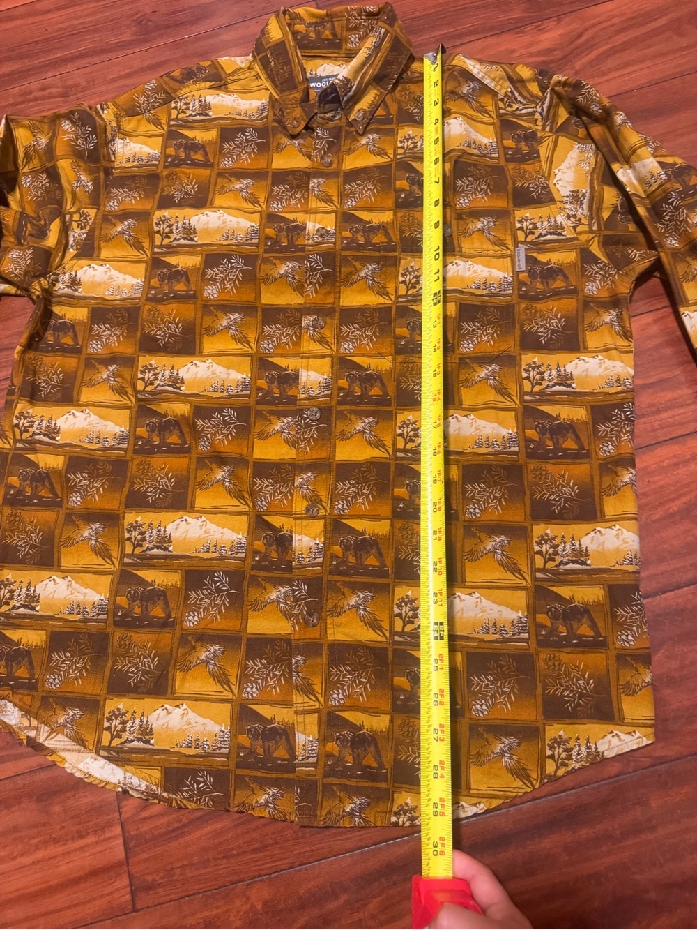 Woolrich Mustard Yellow Scenic Print Button-Down Shirt - Picture 9 of 11
